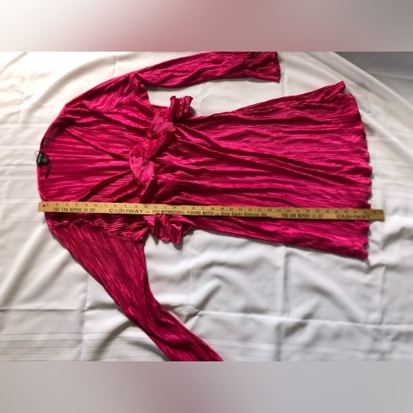 Pink Long Sleeve Dress with Ruffle Detail - Picture 7 of 12